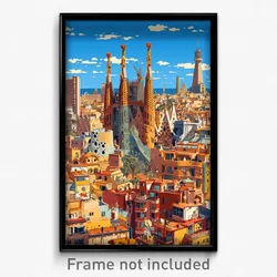 Art Poster - Gigantic Barcelona (Psychedelic Trippy Weird 11x17 Print)