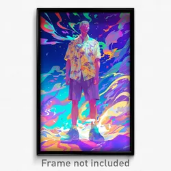 Art Poster - Man Feeling Mixed Up Wearing Scholarly Volleyball Uniform (Print)