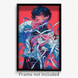 Anime Art Poster - Boy Feeling Dominant Wearing Rich White Ribbon (Print)