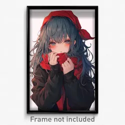 Anime Art Poster - Girl Feeling Boredom Wearing Wild Red Bandana (Print)