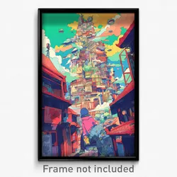Art Poster - Tall Bazaar (Psychedelic Trippy Weird 11x17 Print)
