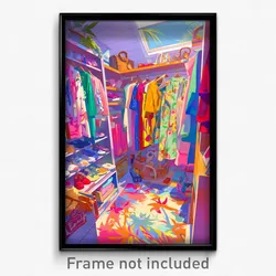 Art Poster - Colorful Closet (Psychedelic Trippy Weird 11x17 Print)