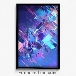 Art Poster - Wire Frame Glitchy Morass (Psychedelic Trippy Weird 11x17 Print)