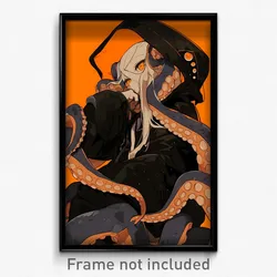 Art Poster - Octopus Feeling Comfortable Wearing Black Orange Sleeves
