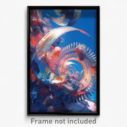 Art Poster - Virtual Coral Reef (Psychedelic Trippy Weird 11x17 Print)