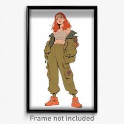 Art Poster - Girl Feeling Acceptance Wearing Urban Impossible Clothes (Print)