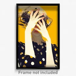 Art Poster - Woman Feeling Modesty Wearing Famous Polka Dot Dress (Print)