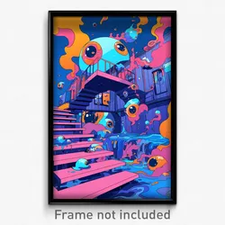 Art Poster - Beloved Music Venue (Psychedelic Trippy Weird 11x17 Print)