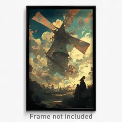 Art Poster - Acclaimed Windmill (Psychedelic Trippy Weird 11x17 Print)