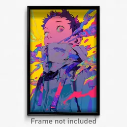 Anime Art Poster - Man Feeling Idleness Wearing Amazing Grey Neckerchief (Print)