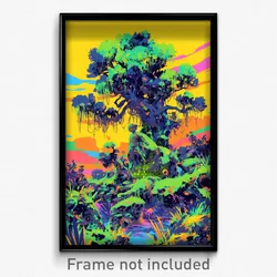 Art Poster - Average Jungle (Psychedelic Trippy Weird 11x17 Print)