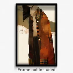 Art Poster - Woman Feeling Trust Wearing Zany Brown Coat (Print)