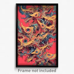 Art Poster - Squiggly Tacos (Psychedelic Trippy Weird 11x17 Print)