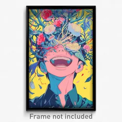 Art Poster - Man Feeling Joy Wearing Bumpy Anchor Hair Ornament (Print)