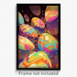 Art Poster - Measly Easter Eggs (Psychedelic Trippy Weird 11x17 Print)
