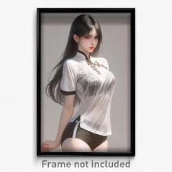 Anime Art Poster - Girl Feeling Vengeful Wearing Well Groomed Gym Shirt