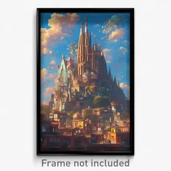 Art Poster - Vivacious Barcelona (Psychedelic Trippy Weird 11x17 Print)