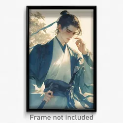 Anime Art Poster - Man Feeling Bitter Wearing Bumpy Clothes Pull (Print)