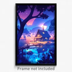 Art Poster - Rural Vista (Psychedelic Trippy Weird 11x17 Print)