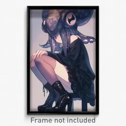 Anime Art Poster - Cuttlefish Feeling Pleasure Wearing Craven High Heels