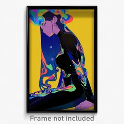 Art Poster - Girl Feeling Isolated Wearing Gloomy Bikesuit (Print)