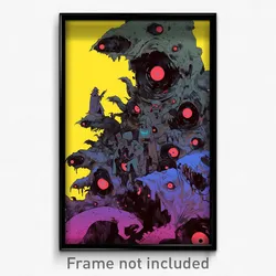 Art Poster - Creepy Battlefield (Psychedelic Trippy Weird 11x17 Print)