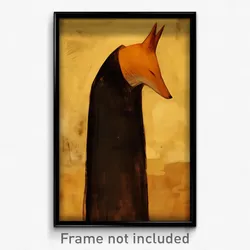 Art Poster - Fox Feeling Cruelty Wearing Big Neck Tassel