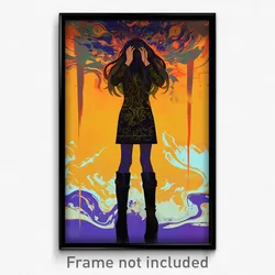 Art Poster - Woman Feeling Fright Wearing Impeccable Knee Boots (Print)