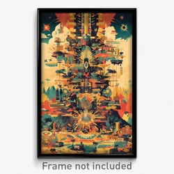 Art Poster - Brown Board Game (Psychedelic Trippy Weird 11x17 Print)