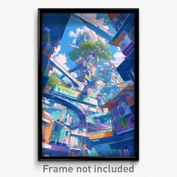 Art Poster - Brisk Shantytown (Psychedelic Trippy Weird 11x17 Print)