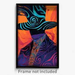 Art Poster - Man Feeling Apprehension Wearing Mellow Hat Ribbon (Print)