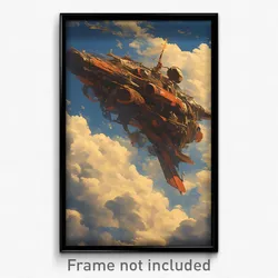 Art Poster - A Steampunk Airship Soaring Through The Clouds