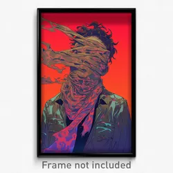 Art Poster - Man Feeling Gratitude Wearing Tattered Red Neckerchief (Print)