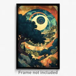Art Poster - Circular Stone (Psychedelic Trippy Weird 11x17 Print)