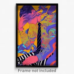 Art Poster - Boy Feeling Hopeless, Wobbly Diagonal Striped Necktie (Print)