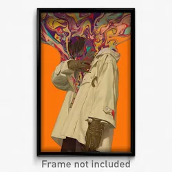 Art Poster - Man Feeling Confusion Wearing Brown Metal Boots (Print)
