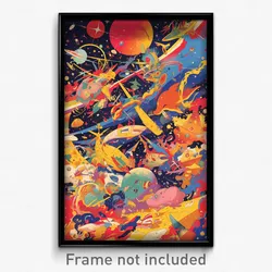 Art Poster - Lovely Galaxy Battle (Psychedelic Trippy Weird 11x17 Print)