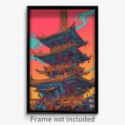 Art Poster - Average Pagoda (Psychedelic Trippy Weird 11x17 Print)