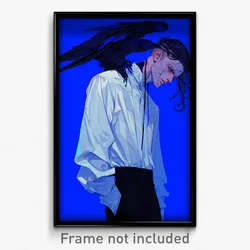 Anime Art Poster - Man Feeling Grouchiness Wearing Odd Head Wings (Print)