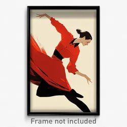 Art Poster - Girl Feeling Enthusiasm Wearing Spanish Ballet (Print)