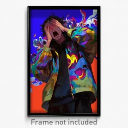 Art Poster - Man Feeling Shocked Wearing Loud Hooded Track Jacket (Print)