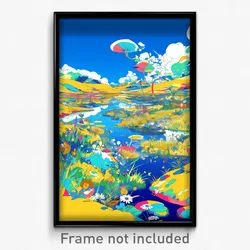Art Poster - Colorful Wetland (Psychedelic Trippy Weird 11x17 Print)