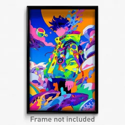 Anime Art Poster - Boy Feeling Boredom Wearing Original Clothing Cutout (Print)