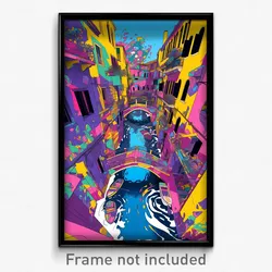 Art Poster - Vivacious Canal (Psychedelic Trippy Weird 11x17 Print)