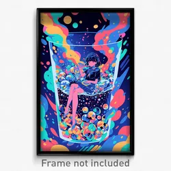 Art Poster - Treasured Bubble Tea (Psychedelic Trippy Weird 11x17 Print)
