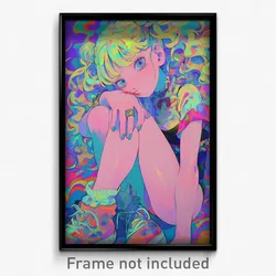 Anime Art Poster - Girl Feeling Hate, Multicolored Side Tie Leotard (Print)