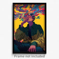 Anime Art Poster - Man Feeling Distracted Wearing Green Yellow Cardigan (Print)