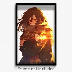 Anime Art Poster - Girl Feeling Restlessness Wearing Warm Wand (Print)
