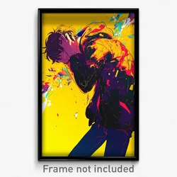 Anime Art Poster - Man Feeling Sadness Wearing Noisy Gift Bag (Print)