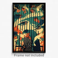 Art Poster - Golden Jail (Psychedelic Trippy Weird 11x17 Print)